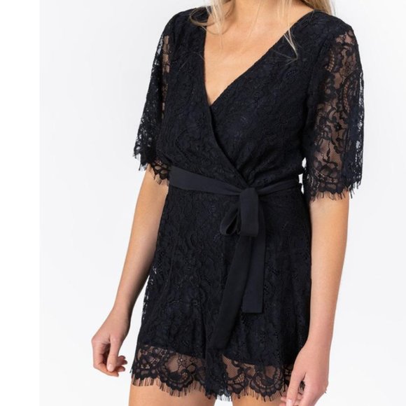 NWT! NAVY Open Back Lace Romper - Picture 2 of 5